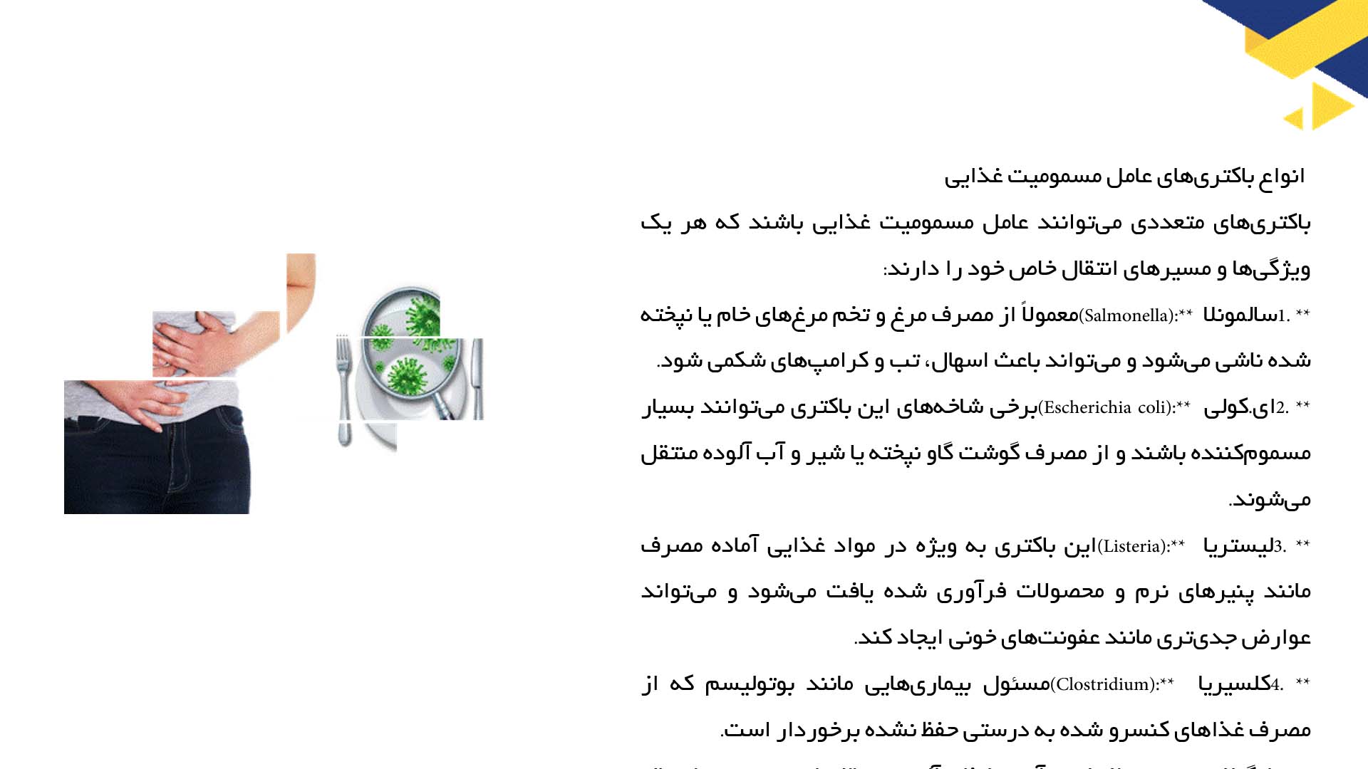 پاورپوینت در مورد سموم قارچی و تأثیر آن‌ها بر غذا